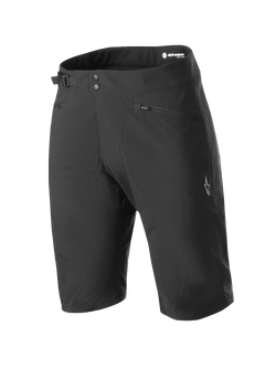 Alpinestars Stella A-Dura Shorts, calções de BTT para mulher, pretos, com fecho de botões de pressão duplos e ajuste lateral na cintura, bolsos com fecho de correr, design técnico pelo joelho em tecido durável com elasticidade bidirecional