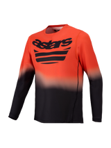 Camisola Alpinestars A-Dura ASTARS 2.0, manga comprida MTB, gradiente laranja e preto com logótipo Astars no peito.