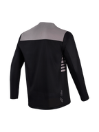 Camisola A-Dura Elite 2.0 de mangas compridas, preta e cinzenta, vista traseira com cauda longa e design de desempenho MTB.