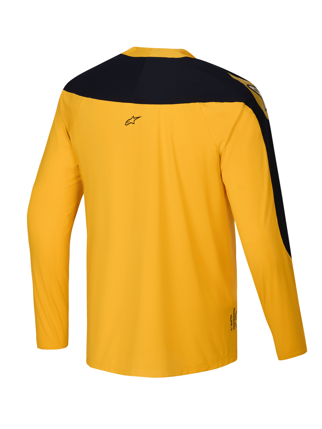 Alpinestars Camisola A-Supra Melt Edição Limitada, camisola de manga comprida MTB para homem, amarelo escuro, poliéster microperfurado com painéis elásticos