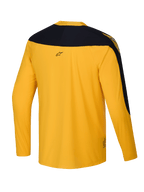 Alpinestars Camisola A-Supra Melt Edição Limitada, camisola de manga comprida MTB para homem, amarelo escuro, poliéster microperfurado com painéis elásticos