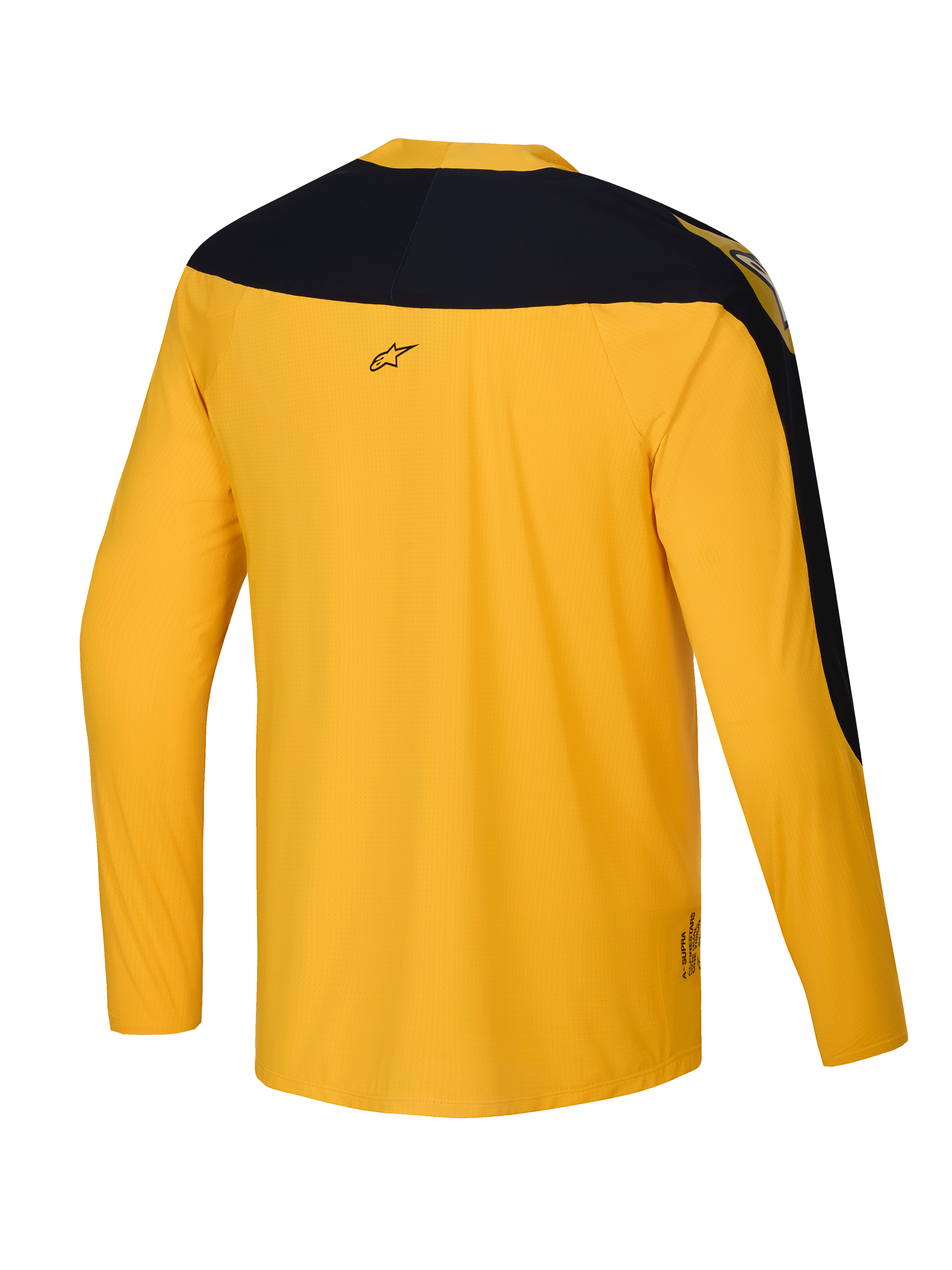 Alpinestars Camisola A-Supra Melt Edição Limitada, camisola de manga comprida MTB para homem, amarelo escuro, poliéster microperfurado com painéis elásticos