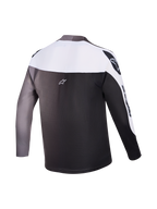 Camisola Alpinestars A-Supra Elite, vista traseira em gradiente cinzento, manga comprida para BTT com logótipo da marca.