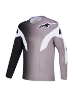 Camisola Alpinestars A-Supra Elite, camisola de BTT cinzenta em degradé e tecido reciclado microperfurado.