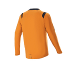 Camisola de Manga Comprida Alpinestars A-Dura Dri Wool, Dark Gold, vista traseira com painéis de malha pretos nos ombros e gola, equipamento técnico de BTT com cauda mais longa