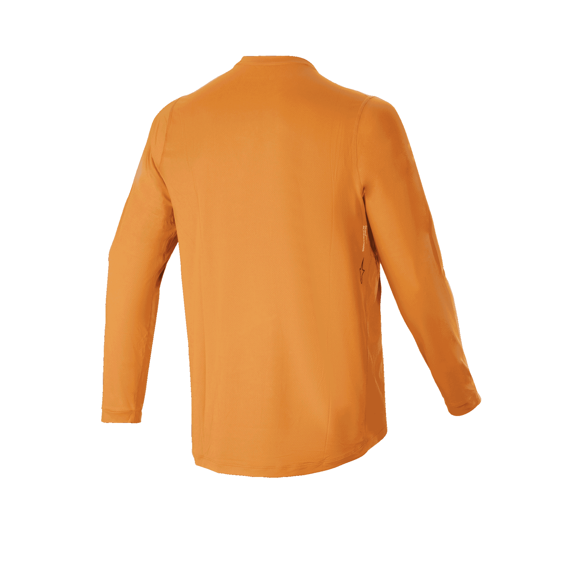 Camisola de Manga Comprida Alpinestars A-Dura Rocker, camisola de BTT, ouro escuro, vista traseira, com cauda alongada para maior cobertura e material jacquard de alto desempenho