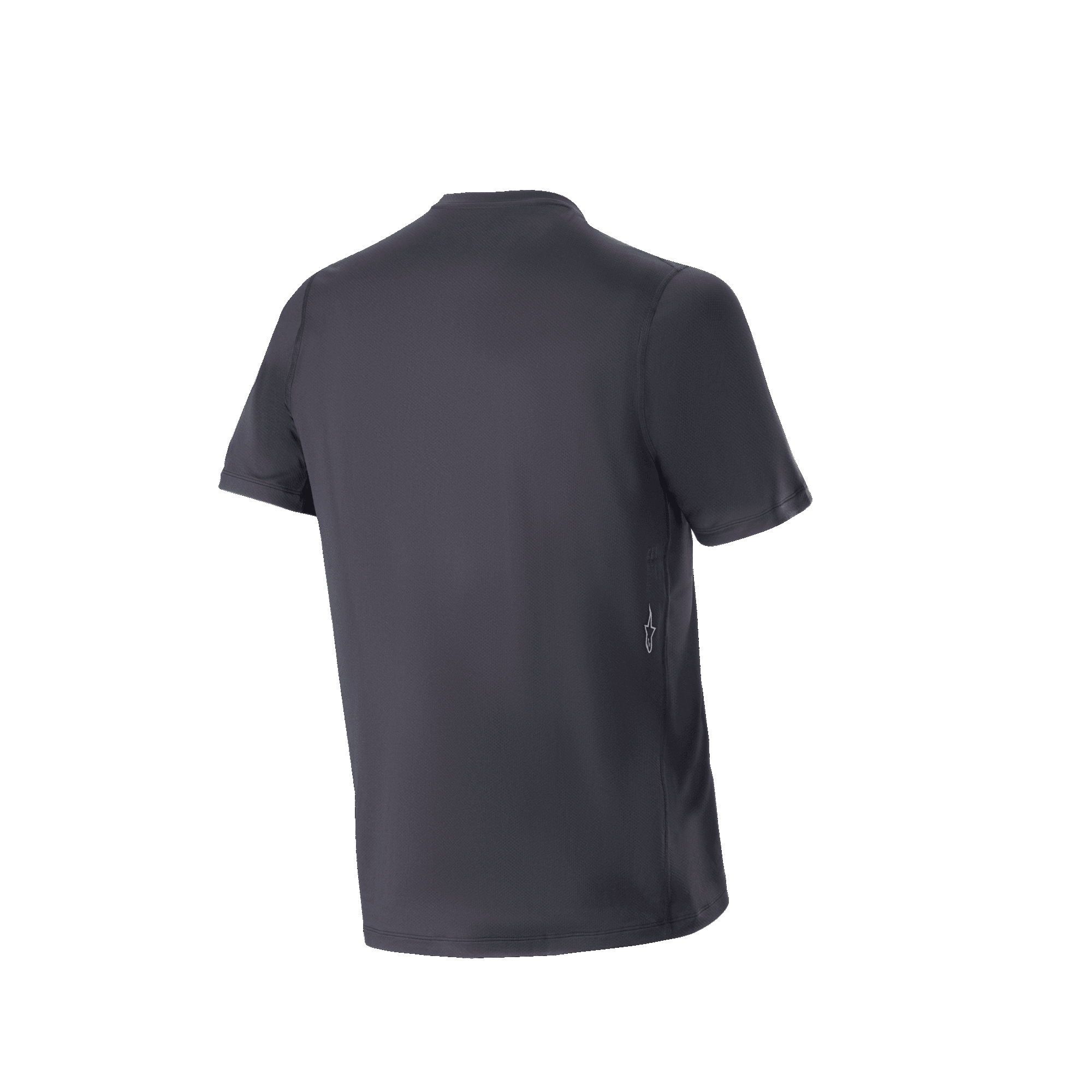 Camisola de Manga Curta Alpinestars A-Dura Switch, vista traseira, preta, camisola de BTT com bainha de cauda alongada e tecido com absorção de humidade, design de performance casual para trilhos