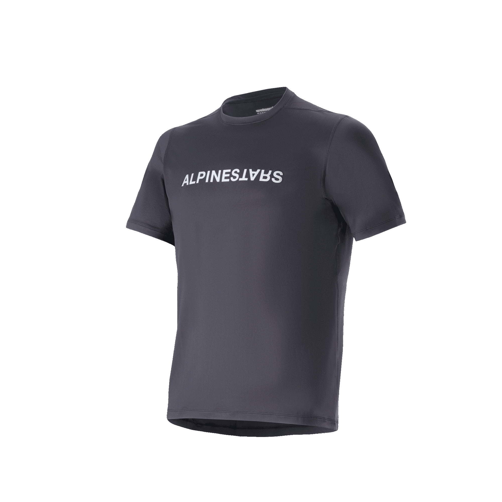 Alpinestars A-Dura Switch, camisola de MTB de manga curta, preta e branca, tecido técnico com absorção de humidade.