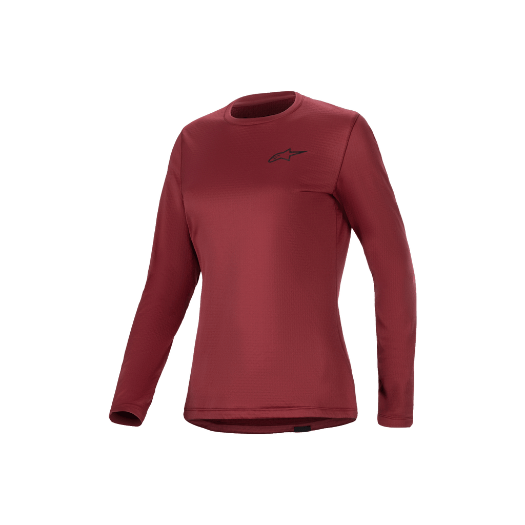 Alpinestars Camisola Térmica Stella A-Dura, camisola de manga comprida para ciclismo de montanha para mulher, cor borda, interior em fleece isolante e cauda alongada