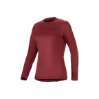 Alpinestars Camisola Térmica Stella A-Dura, camisola de manga comprida para ciclismo de montanha para mulher, cor borda, interior em fleece isolante e cauda alongada