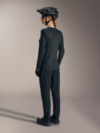 Stella A-Dura Ride Long Sleeve Jersey in black, lightweight women's MTB top with a drop tail for mountain bike performance.