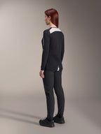 Alpinestars Women Stella A-Dura Dri Astar Long Sleeve Jersey, Black, back view showing white mesh panel on the upper back and shoulders, performance mountain bike cycling gear