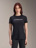 Alpinestars Stella A-Dura Dri Switch Jersey, Women's Short Sleeve MTB Shirt, Black with white Alpinestars chest logo, casual performance fit, technical moisture-wicking fabric for mountain biking