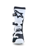 Alpinestars Botas Tech-T, botas de moto para trial para homem, pretas e brancas, proteção de canela em TPU, certificadas CE, construção em couro e microfibra