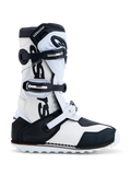 Alpinestars Botas Tech-T, botas de moto para trials masculinas, pretas e brancas, com placa de canela em TPU e construção em couro, certificadas CE