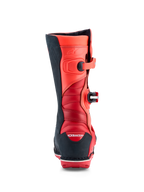 Alpinestars Tech-T, botas de moto para trials, vermelho fluo e preto, zonas de acordeão e proteção TPU, certificadas CE