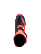 Alpinestars Tech-T, botas de trial em couro, vermelhas e pretas, vista superior