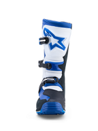 Alpinestars Tech-T, botas de moto para trial para homem, azuis e brancas, construção em couro com sistema de três fivelas e proteção de canela, certificadas CE