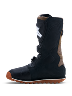 Alpinestars Botas Tech-T, botas de trial para homem, pretas e castanhas, em couro com sola de borracha aderente