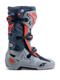 Alpinestars botas Tech-10 Enduro, botas de moto para todo-o-terreno, cinzentas e vermelho fluo, com proteção DCHP e TPU