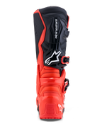 Alpinestars Tech 7 Enduro, botas de moto todo-o-terreno, vermelhas e pretas, vista traseira com proteção TPU