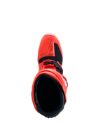 Botas Alpinestars Tech 7 Enduro vermelhas e pretas, vista superior do chassis de TPU durável e forro interior.