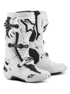 Botas Alpinestars Tech 10 Supervented, botas de motocross, brancas, com entradas de ar frontais, caneleira ventilada e sistema de fivelas ajustáveis, calçado de corrida todo-o-terreno de alta performance
