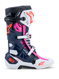 Alpinestars Tech-10 Supervented, botas de motocross para homem, azuis, brancas e fúcsia, com ventilação avançada