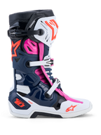 Alpinestars Tech-10 Supervented, botas de motocross para homem, azuis, brancas e fúcsia, com ventilação avançada