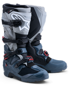 Alpinestars Tech 7 Enduro Drystar, botas de moto todo-o-terreno masculinas, cinzentas e vermelhas, impermeáveis e certificadas CE.