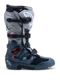 Alpinestars Tech 7 Enduro Drystar, botas de moto todo-o-terreno para homem, cinzentas e vermelhas, impermeáveis.