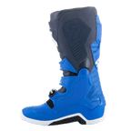 Botas Alpinestars Tech 7, botas de motocross, Alpine Blue, Night Navy e Bright Red, vista lateral medial apresentando painéis protetores de TPU e construção reforçada para corridas todo-o-terreno