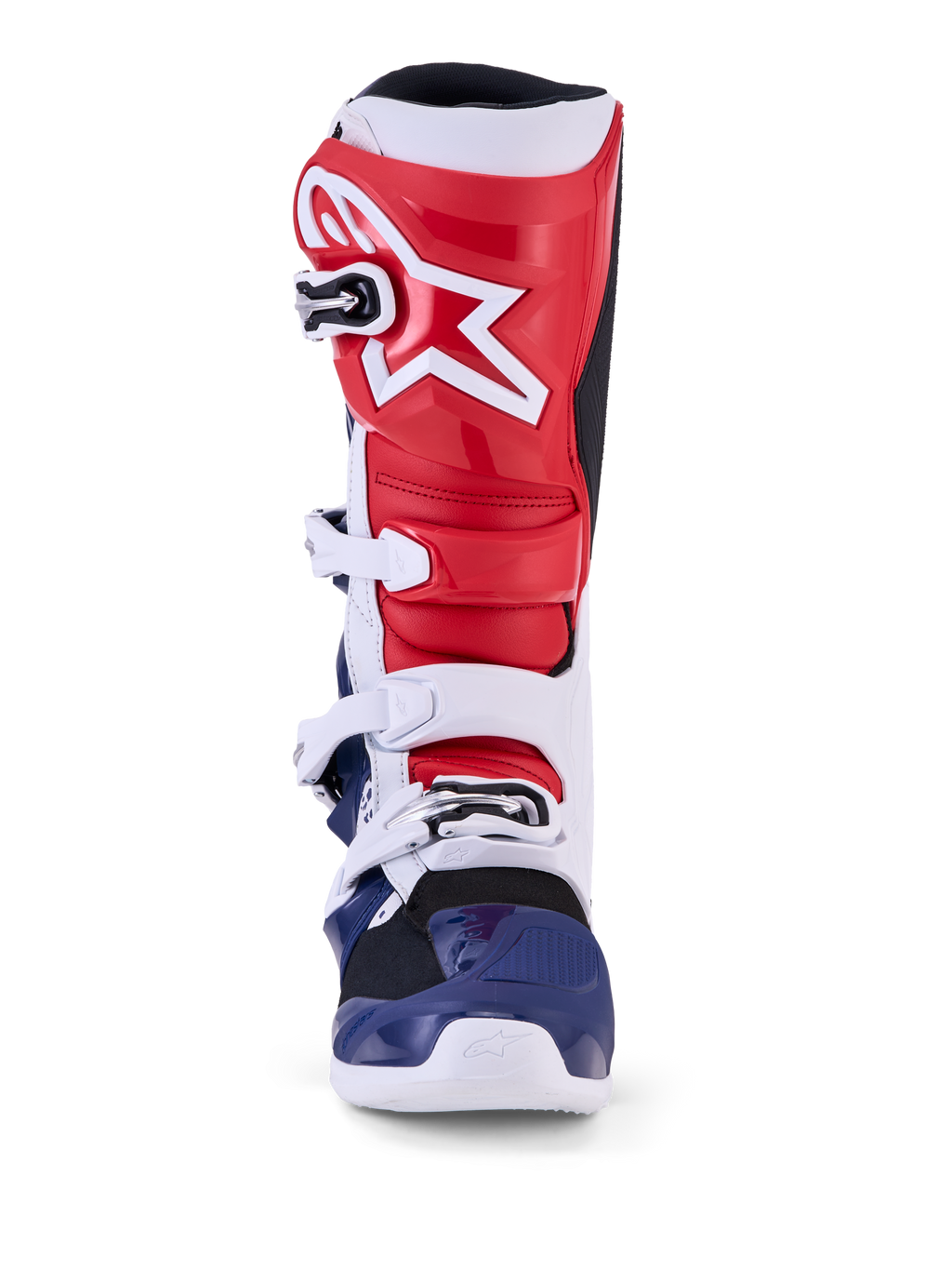 Alpinestars Tech 7 Unity, botas de moto para motocross, edição limitada, vermelhas, brancas e azuis, com proteção em TPU.
