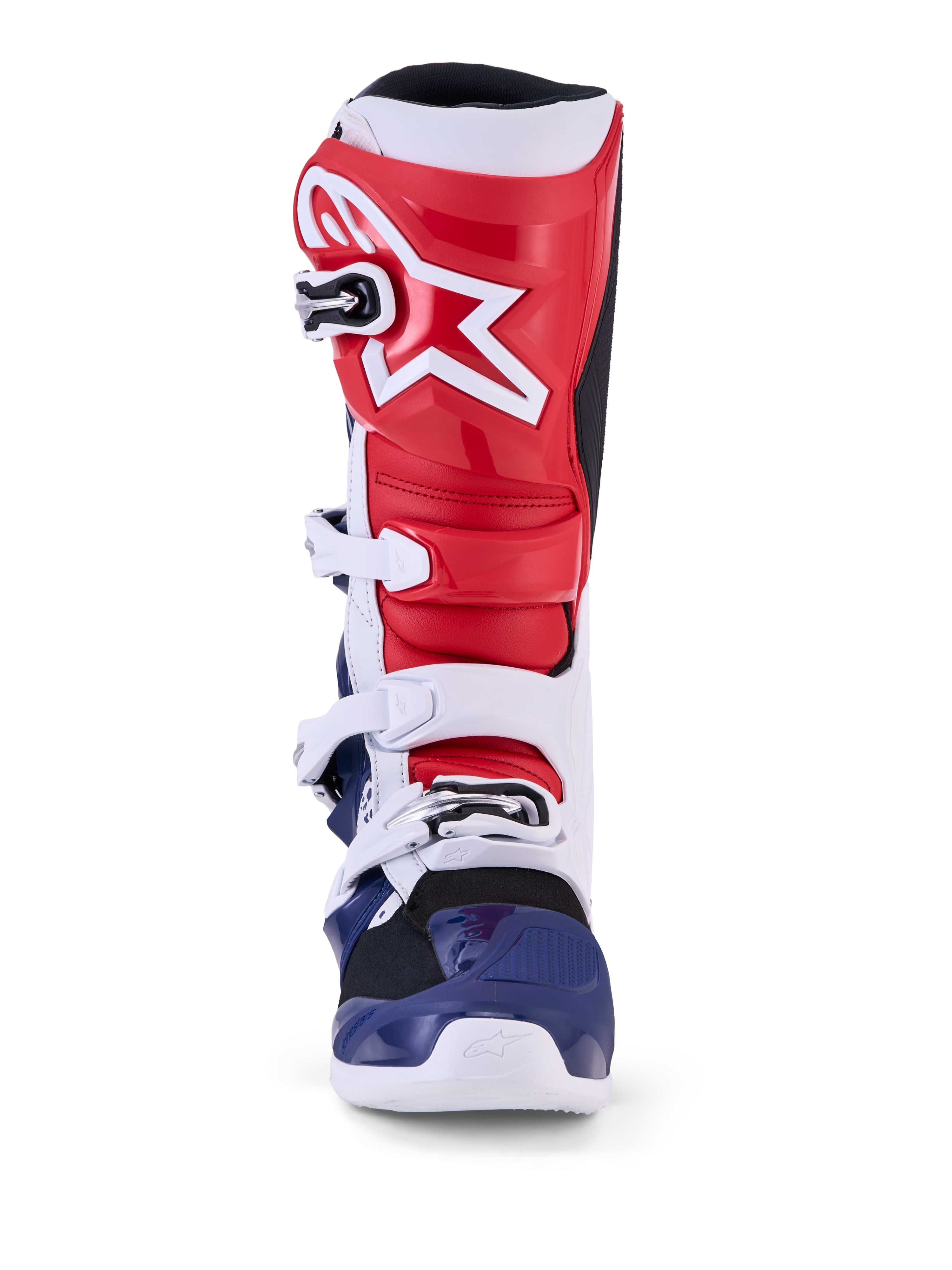 Alpinestars Tech 7 Unity, botas de moto para motocross, edição limitada, vermelhas, brancas e azuis, com proteção em TPU.