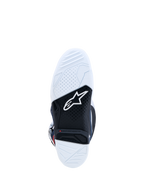 Alpinestars botas Tech 7, sola de borracha de composto duplo branca e preta com indicador de limite de desgaste vermelho, botas de motocross