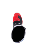 Alpinestars Tech 3 Boots, white and bright red motocross off-road boot, rear view showing TPU protection and buckle closure