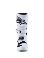 Alpinestars Botas Tech 7S Jovem, botas de motocross para jovens, brancas e pretas, com placa de canela em TPU e sistema de fivelas seguro, equipamento de proteção para todo-o-terreno.