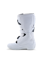 Alpinestars Tech 7S Jovem, botas de motocross brancas para juventude, proteção de canela em TPU, certificadas CE.