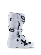 Botas Alpinestars Tech 7S Jovem, botas de motocross para juventude, brancas e pretas, com proteção TPU avançada.