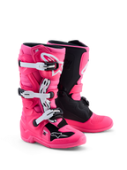 Alpinestars Tech 7S Jovem, botas de moto para todo-o-terreno, rosa e pretas, com proteção TPU e certificadas CE.