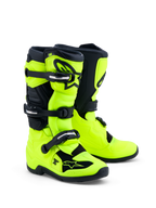 Alpinestars Botas Tech 7S Jovem, botas de moto amarelas fluo e pretas com proteção TPU e sistema de pivô para juniores.