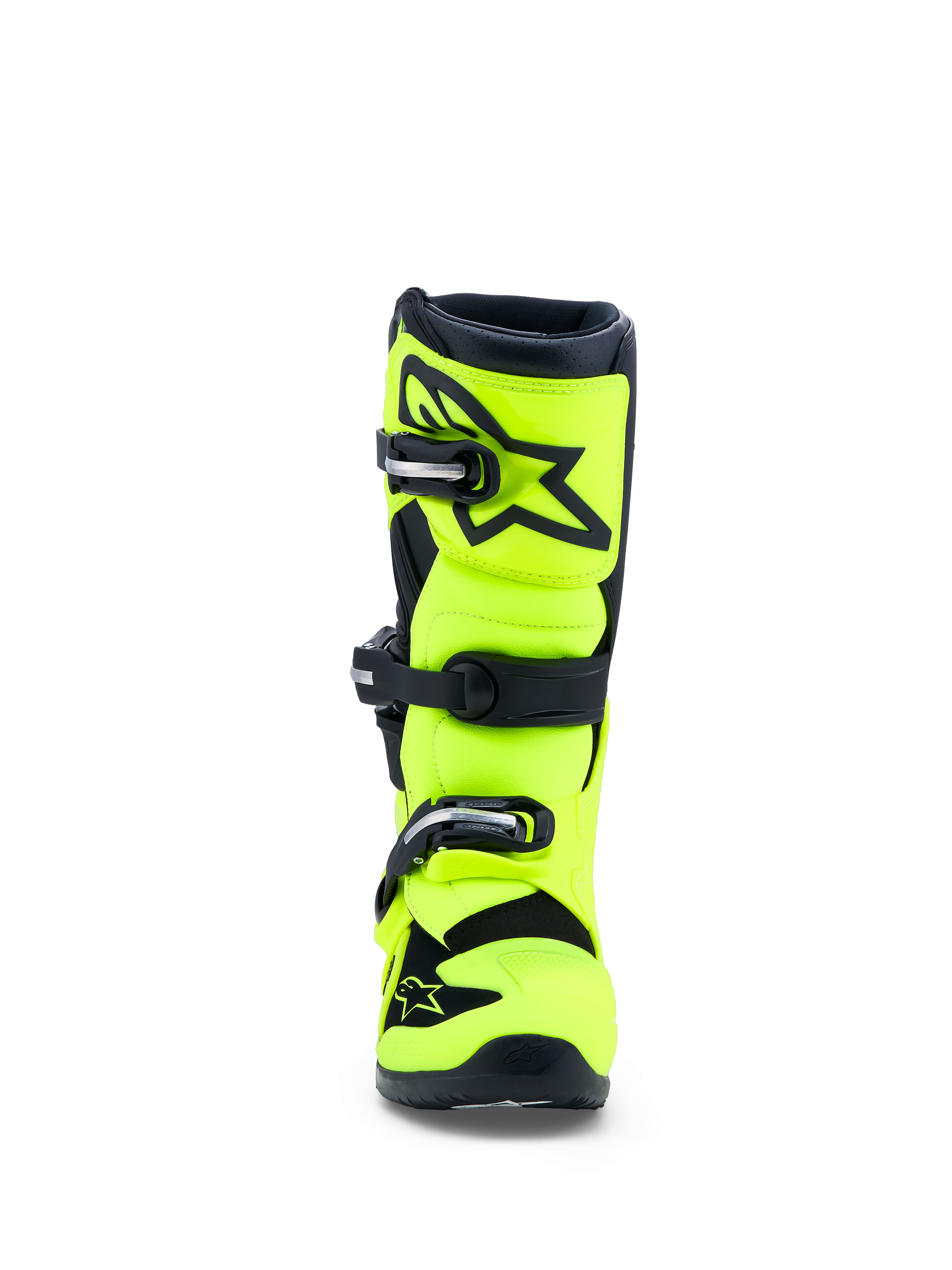 Alpinestars Botas Tech 7S Jovem, botas de motocross para juventude, amarelo florescente e preto, certificadas CE com proteção de canela em TPU