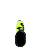 Alpinestars Tech 7S Jovem, botas de motocross, amarelas fluorescentes e pretas, vista superior do colarinho interno.