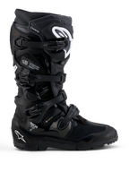 Alpinestars Botas Tech 7 Enduro Gore-Tex, botas de moto off-road pretas e brancas, impermeáveis com proteção TPU