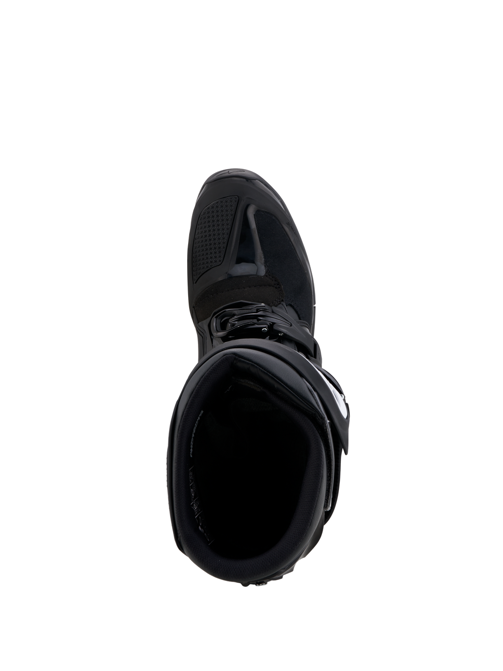 Alpinestars Tech 7 Enduro Gore-Tex, botas de moto off-road pretas e cinzentas, impermeáveis, vista superior