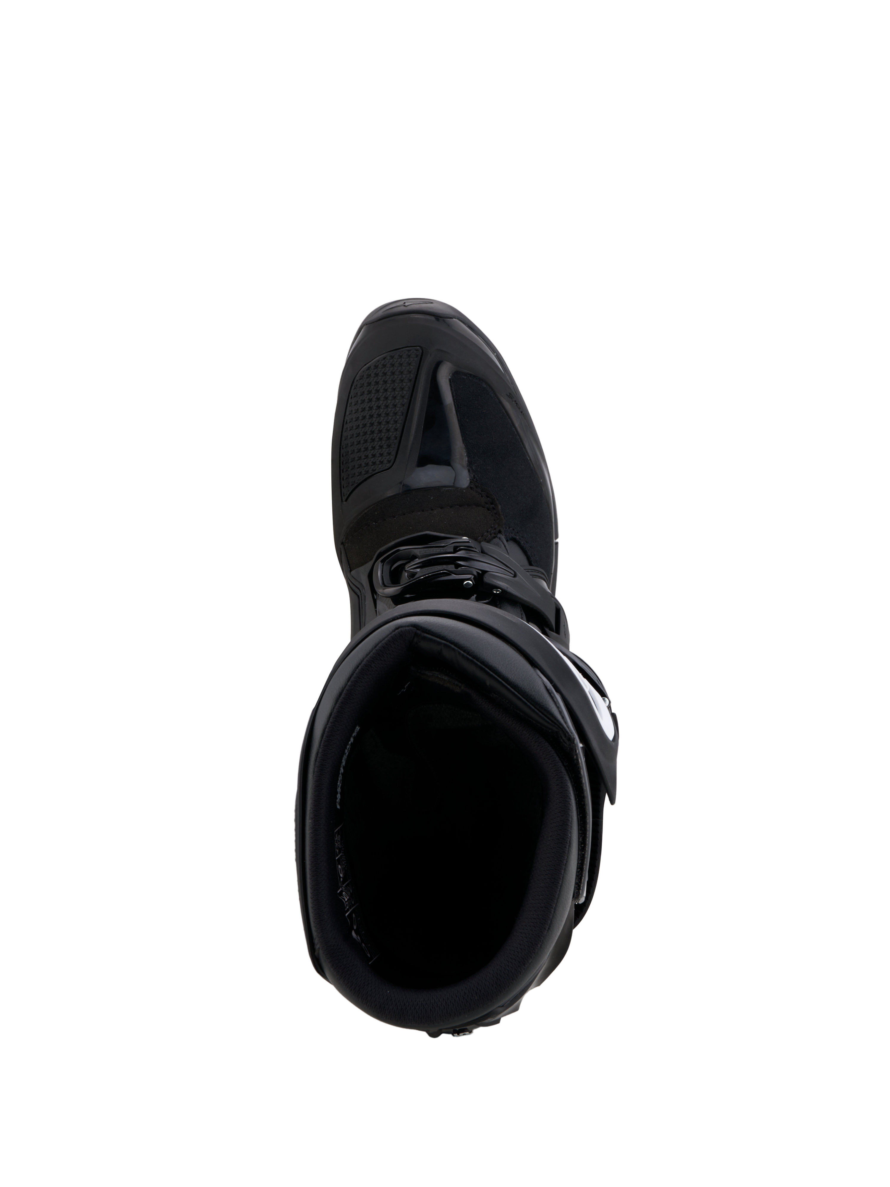Alpinestars Tech 7 Enduro Gore-Tex, botas de moto off-road pretas e cinzentas, impermeáveis, vista superior