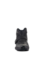 Botas Alpinestars Stella SMX-1 R V2 Femininas, bota de motociclismo de performance de corte baixo, pretas, vista frontal, com parte superior em microfibra, proteção de mudanças em TPU e alça de fecho ergonómica, design de inspiração desportiva