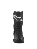 Alpinestars SMX-6 V3 Drystar® Boots, Black, Front View, Sport and Performance Riding Boots featuring white Alpinestars logo on the shin, TPU protectors, and textured flex zones