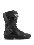 Botas Alpinestars Stella SMX-6 V3 Drystar, botas de motociclismo para mulher, pretas com detalhes prateados, membrana Drystar impermeável, com placa de canela em TPU, proteção de tornozelo e deslizador de biqueira, equipamento de condução de alta performance