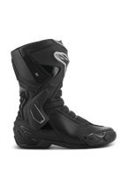 Botas Alpinestars Stella SMX-6 V3 Drystar, botas de motociclismo para mulher, pretas com detalhes prateados, membrana Drystar impermeável, com placa de canela em TPU, proteção de tornozelo e deslizador de biqueira, equipamento de condução de alta performance